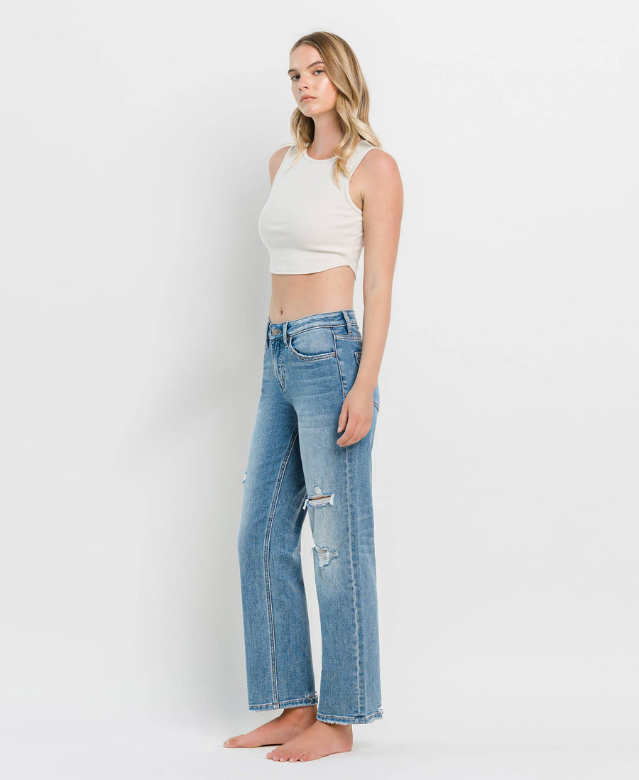 Vervet Kendyl Dad Jeans HIGH RISE DISTRESSED SLIM WIDE JEANS