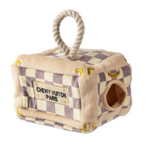 Checker Chewy Vuiton Trunk - Activity House Burrow Dog Toy
