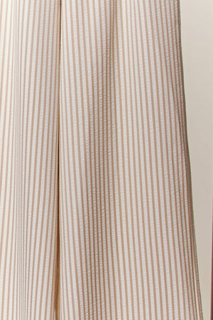 Striped Wide-Leg Pants with Lace Hem