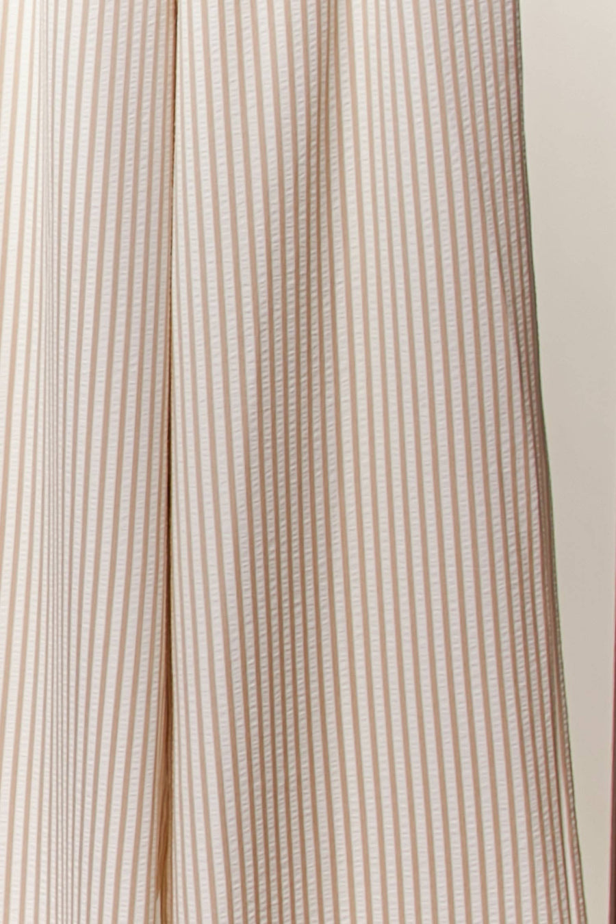 Striped Wide-Leg Pants with Lace Hem