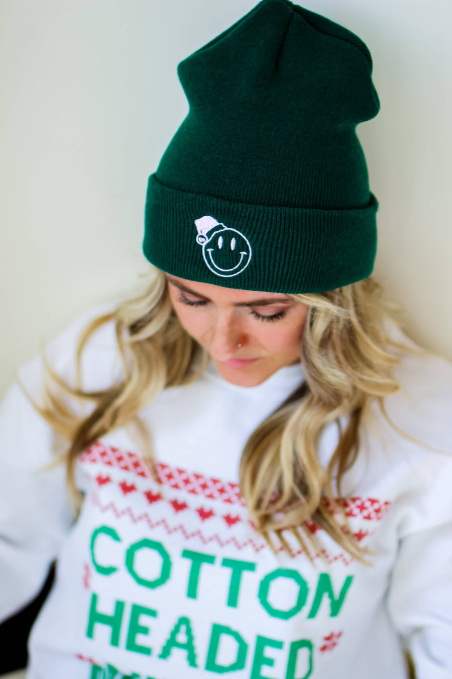 Santa hat Smiley Face Beanie