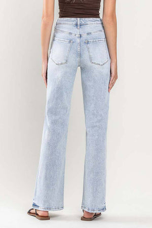 90'S VINTAGE SUPER HIGH RISE FLARE JEANS V3217: TENDER / 25