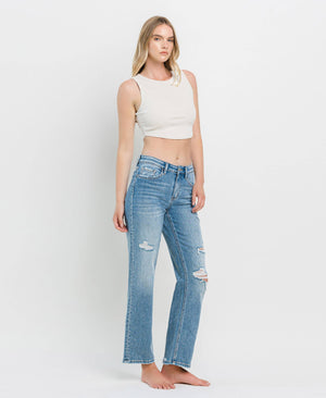 Vervet Kendyl Dad Jeans HIGH RISE DISTRESSED SLIM WIDE JEANS