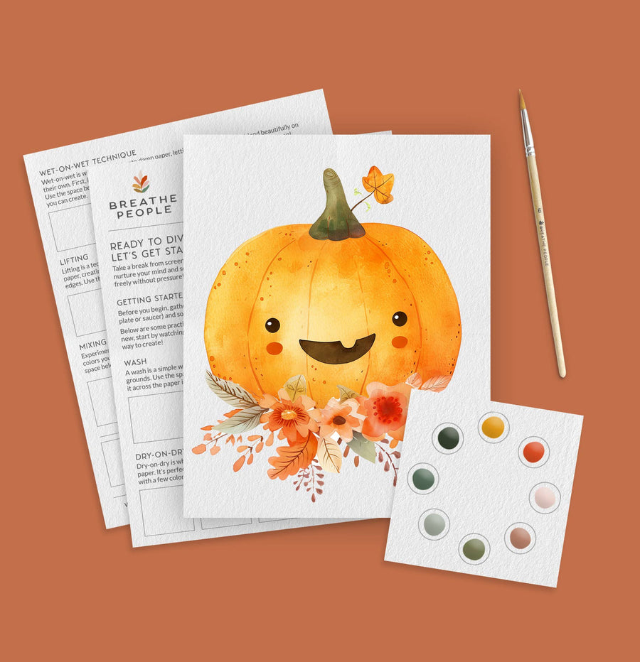 Limited Edition, All in One Watercolor Kit - Floral Pumpkin