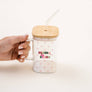 Holiday Square Glass Cup - Mama Claus