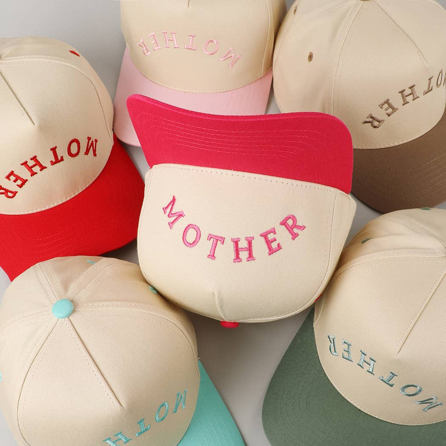 MOTHER Upside Down Lettering Embroidery Cap