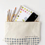 Emily Lex Canvas zipper pouch "make pretty things" gingham