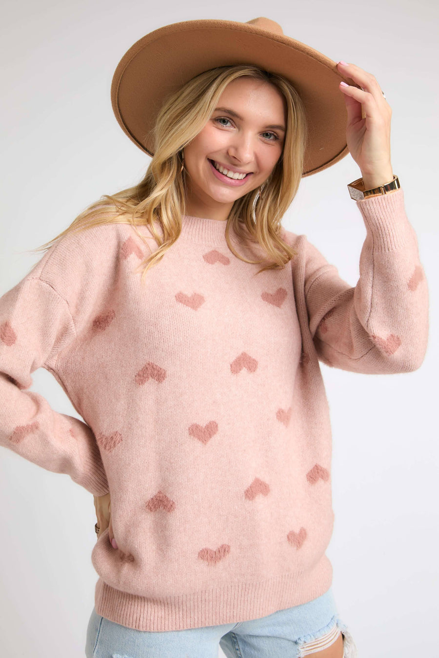 SOFT HEARTS SWEATER TOP