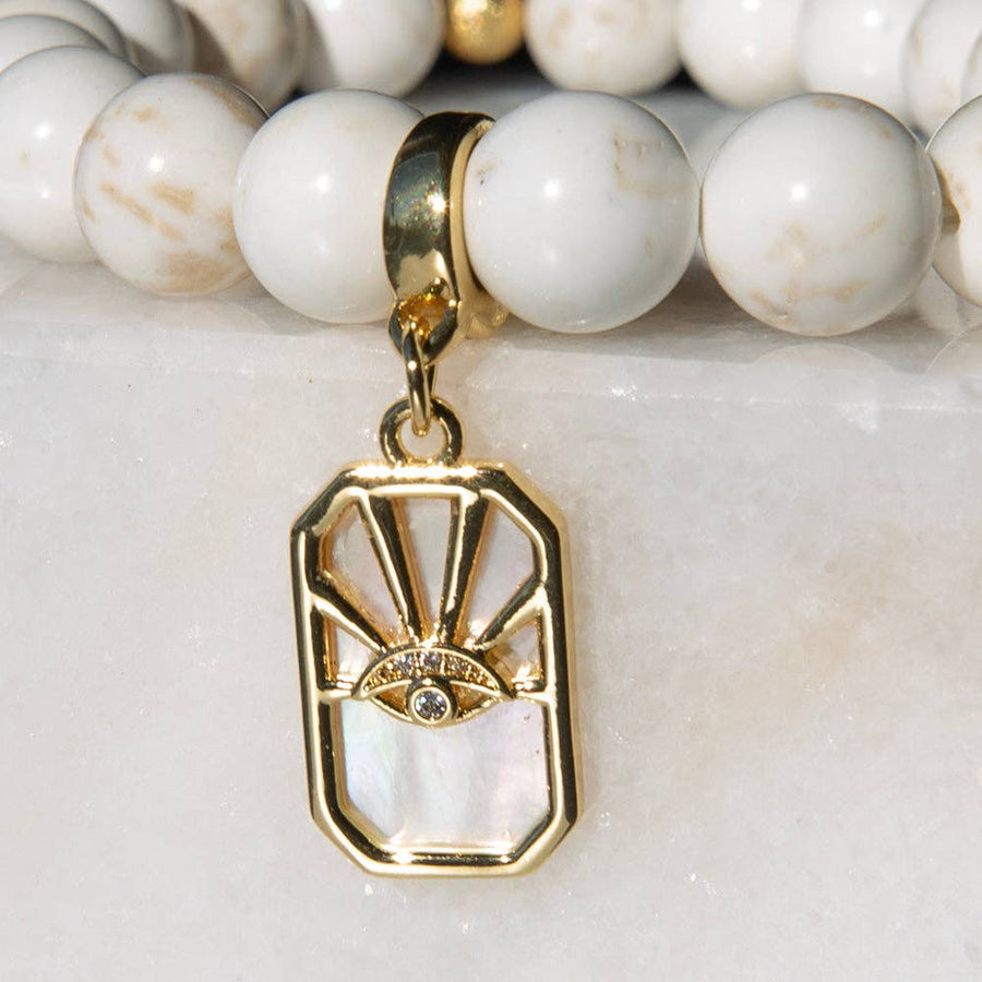 Eye Charm, Mother of Pearl, Charm Bar, Charm Necklace