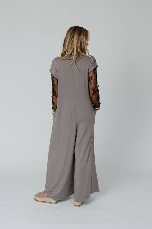 Davina Wide Leg Jumpsuit - Mushroom