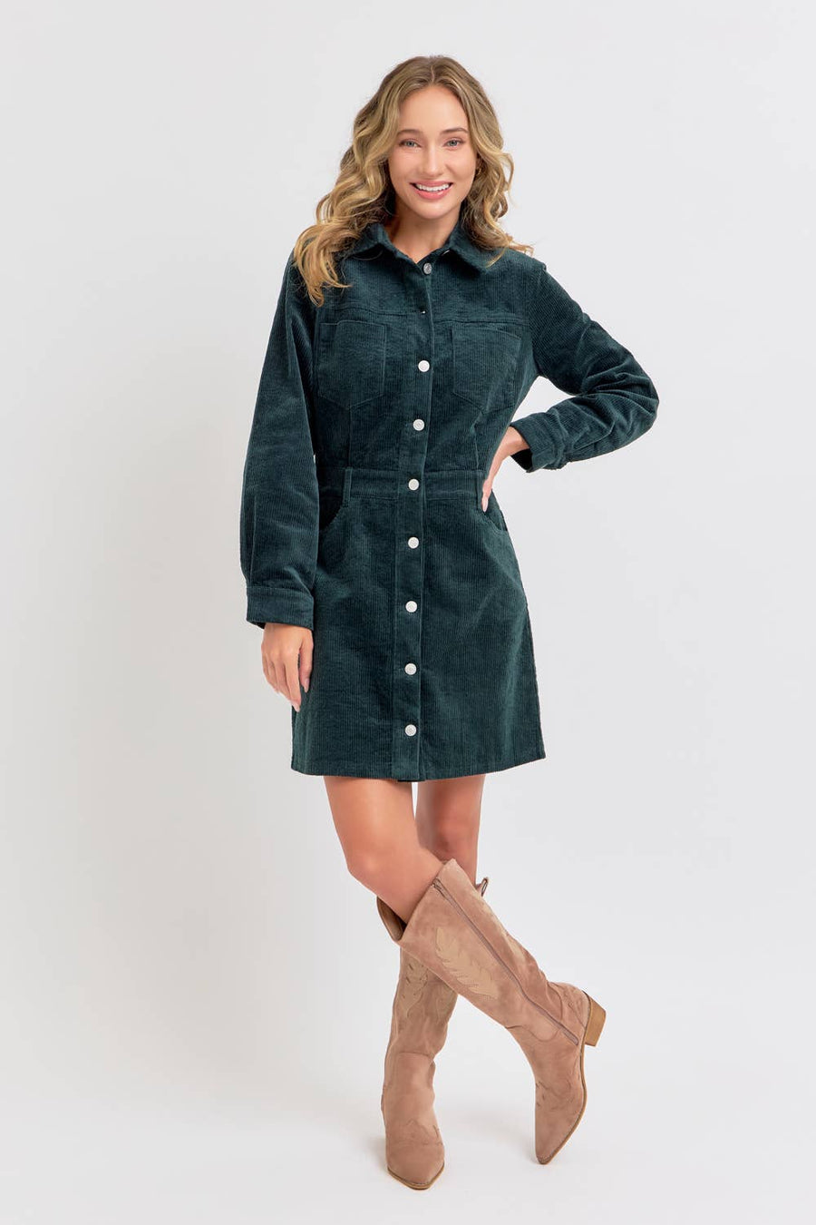 CORDUROY CASUAL TIMELESS MINI DRESS