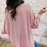 66Sweetheart Hot Pink Lucky Distressed Knit Top (S-XL)