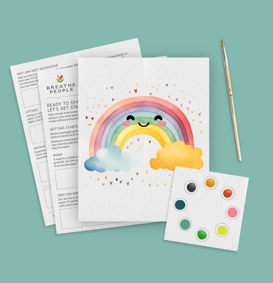 Kids' All-In-One Watercolor Kit - Happy Rainbow