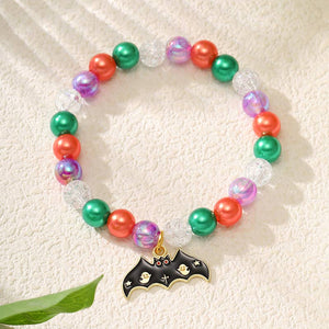 Halloween Handmade Beaded Pumpkin ghost Bracelet for kids