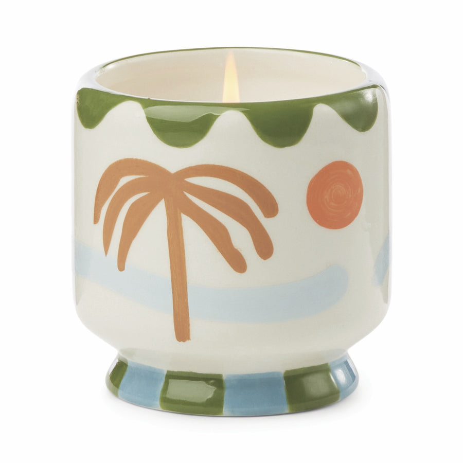 Lush Palms Candle - Hand Painted Palm Tree Ceramic