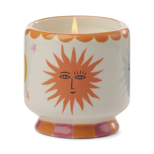 Orange Blossom Candle - Hand Painted Sun Ceramic