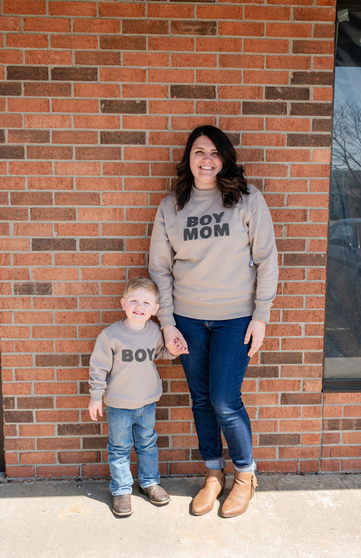 BOY MOM Chenille Cotton Sweatshirt