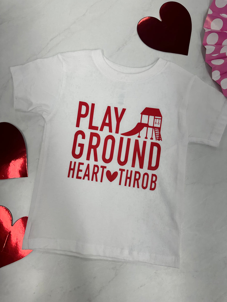 Playground Heart Throb Valentines Shirt/ Kids Short Sleeve T-Shirt