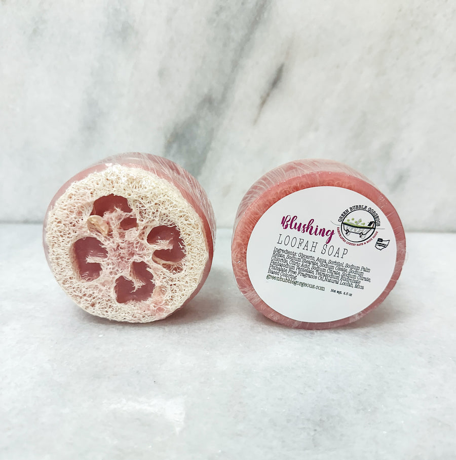 New! Blushing Exfoliating Loofah Soap
