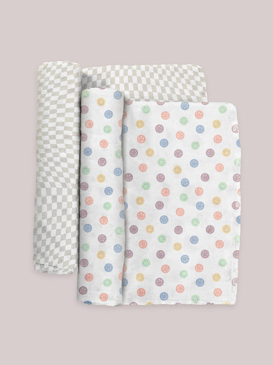 happy baby vibes swaddle blanket set