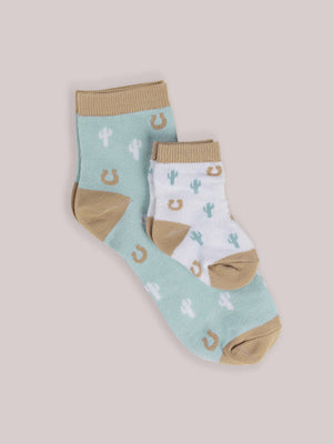 howdy partner blue mama & me sock set