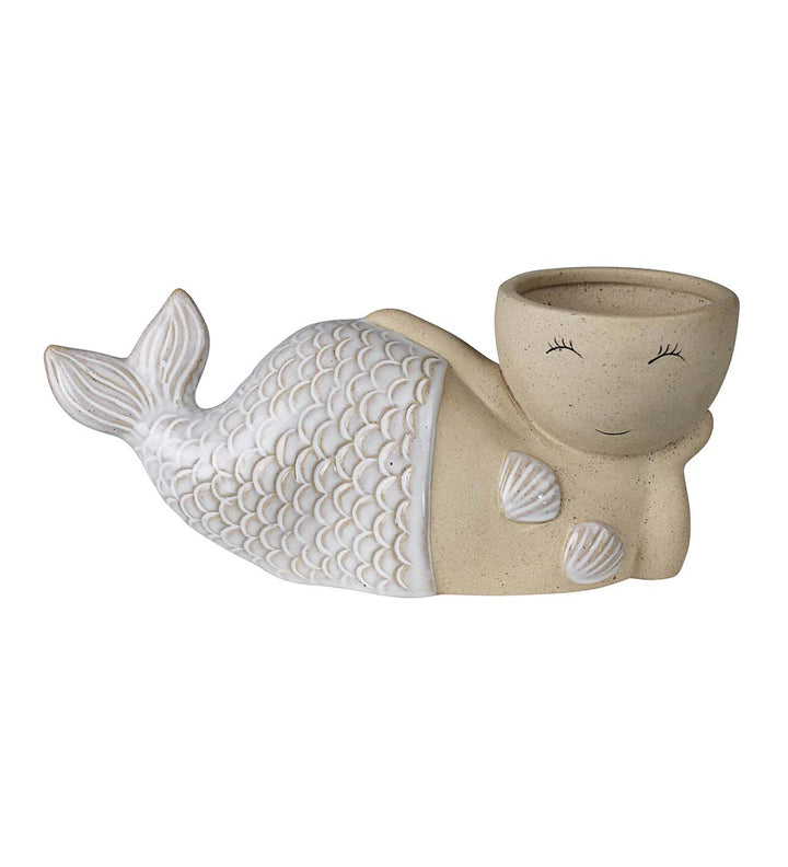 Ceramic Laying Mermaid Cachepot