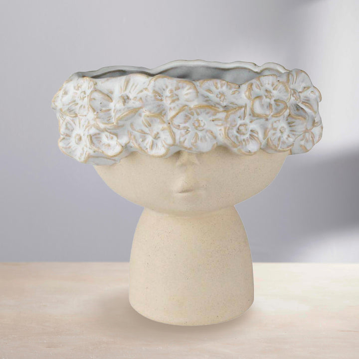 Ceramic Amelia Vase with Floral Crown