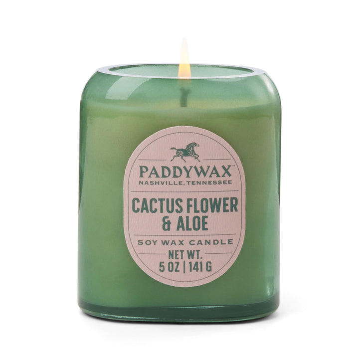 Cactus Flower & Aloe Candle - Green Glass