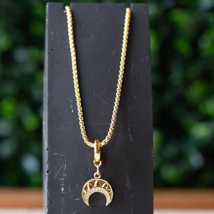 Crescent Charm, CZ | Charm Bar | Charm Necklace or Bracelet