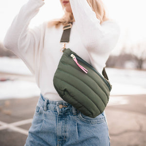 Jolie Puffer Belt Bag: Navy