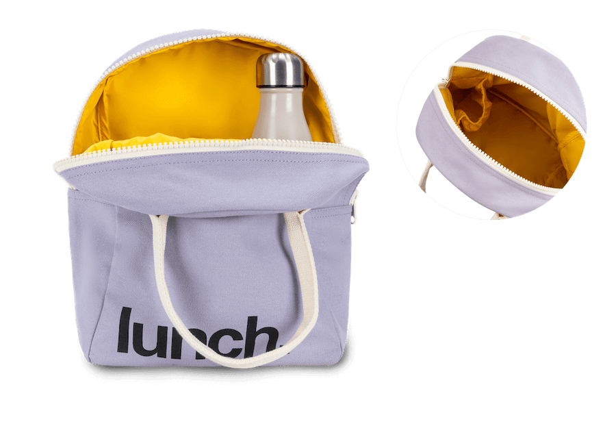 Zipper Lunch Bag - ‘Lunch’ Lavender