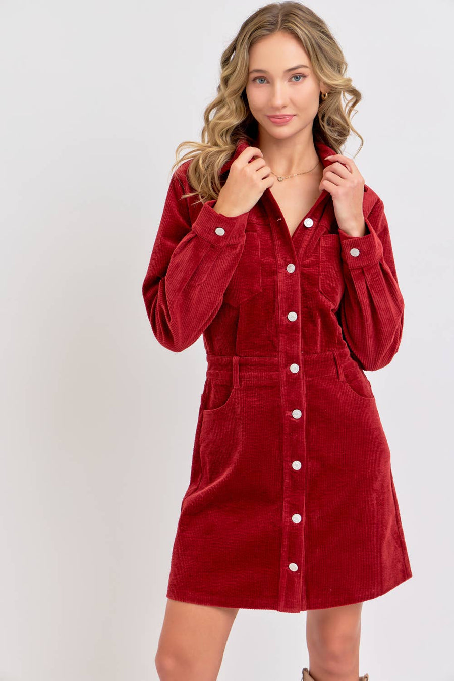 CORDUROY CASUAL TIMELESS MINI DRESS