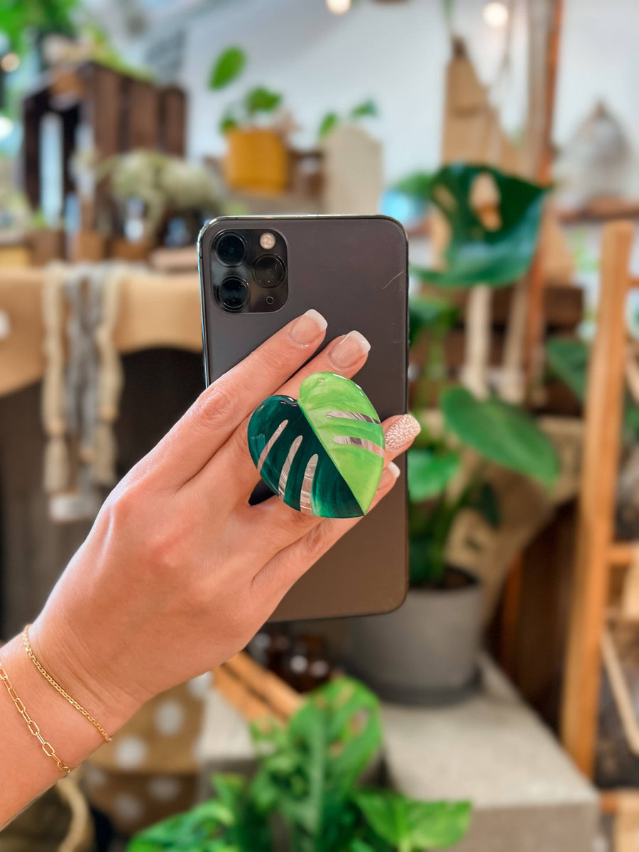 Rare Houseplant Phone Grip | Cellphone Accessory: Variegated Homalomena