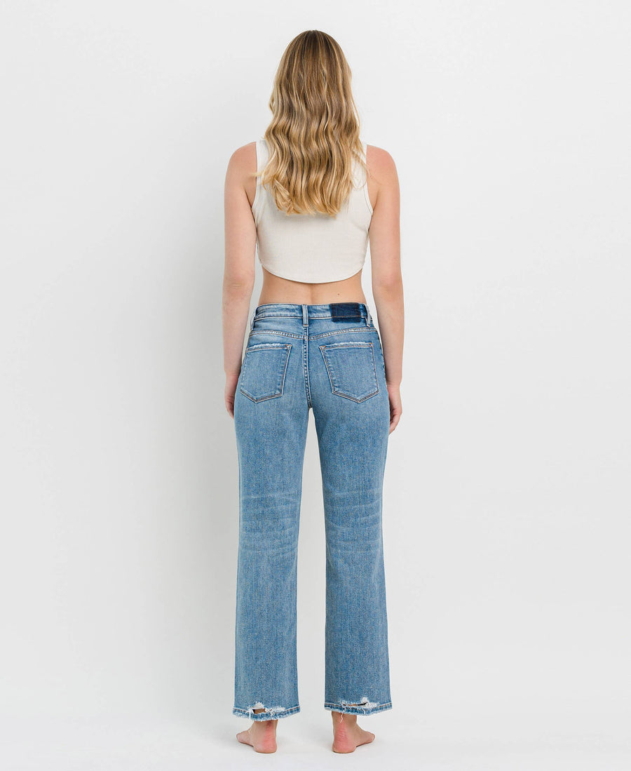 Vervet Kendyl Dad Jeans HIGH RISE DISTRESSED SLIM WIDE JEANS