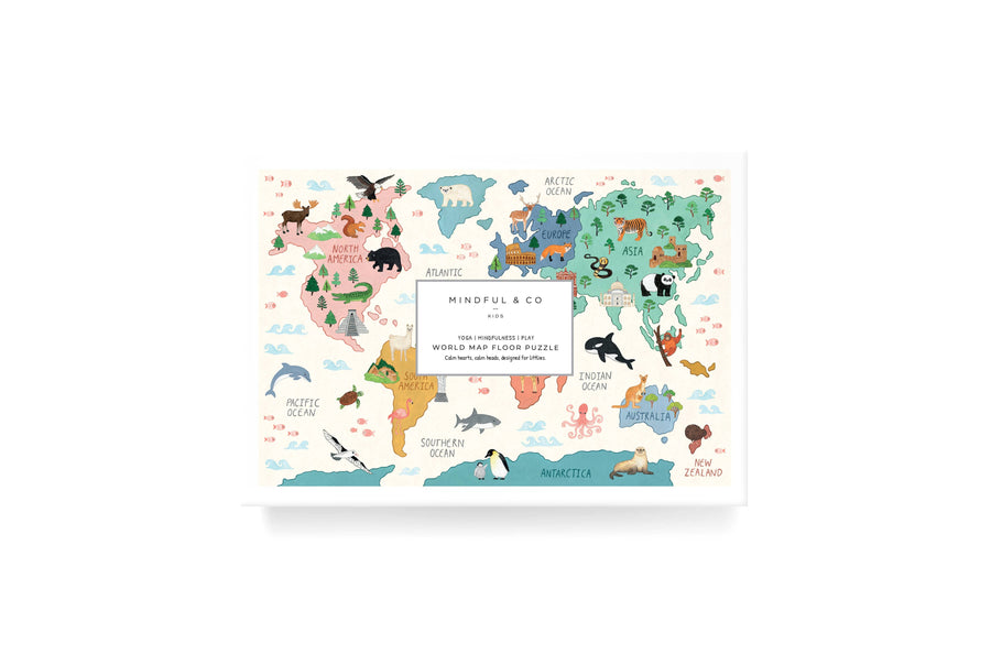 Yoga and Mindfulness World Map Floor Puzzle