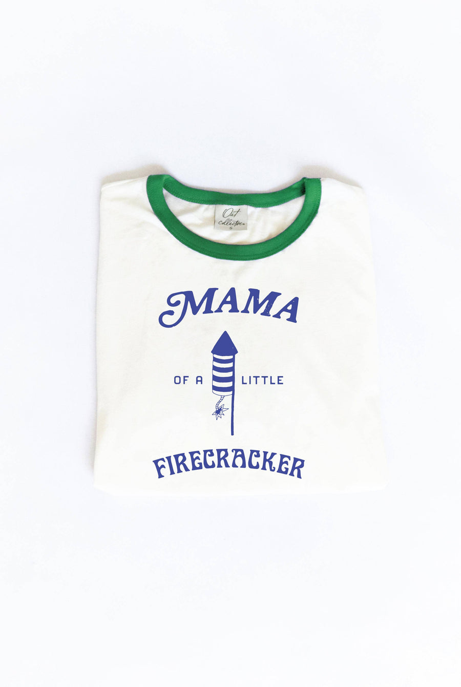 MAMA OF A LITTLE FIRECRACKER Ringer Graphic T-Shirt: S