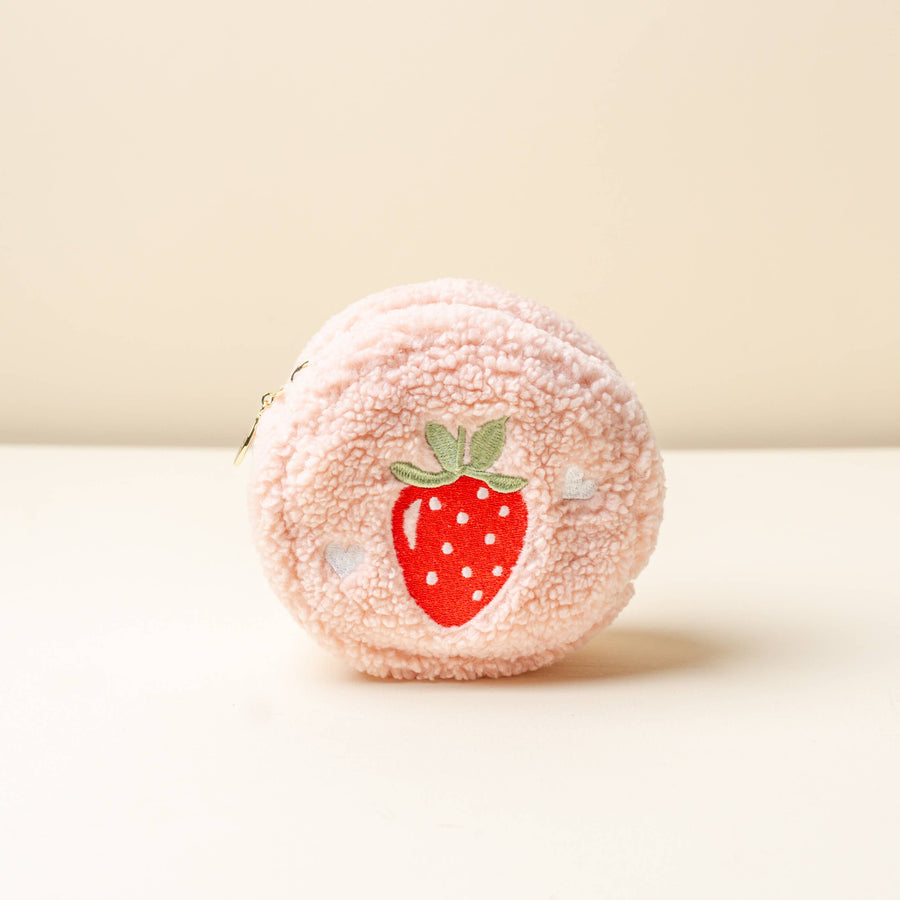 Teddy Pouch-Circle Strawberries