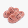 SLP2222 Fran Fluffy Slippers w/ Buckle