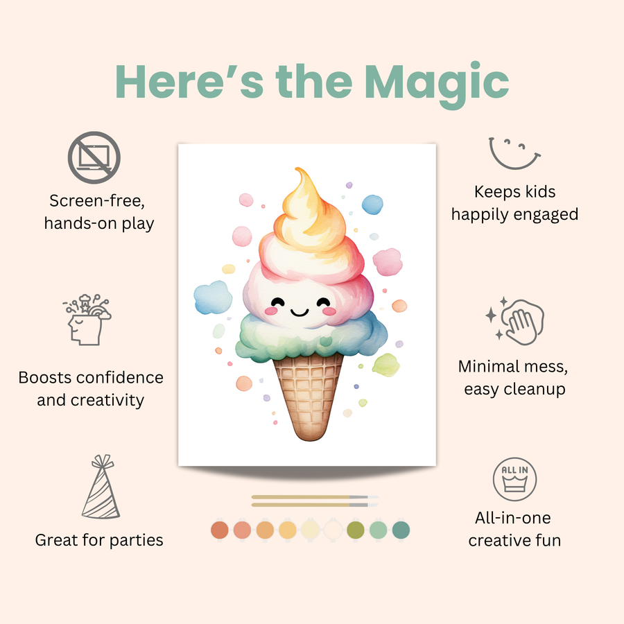 Kids' All-In-One Watercolor Kit – Happy Ice Cream