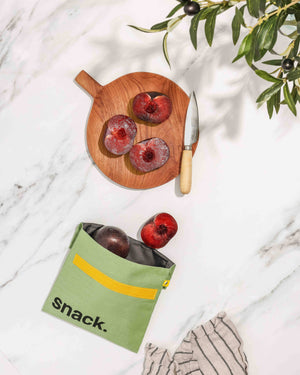 Zip Snack Bag 'Snack' Moss