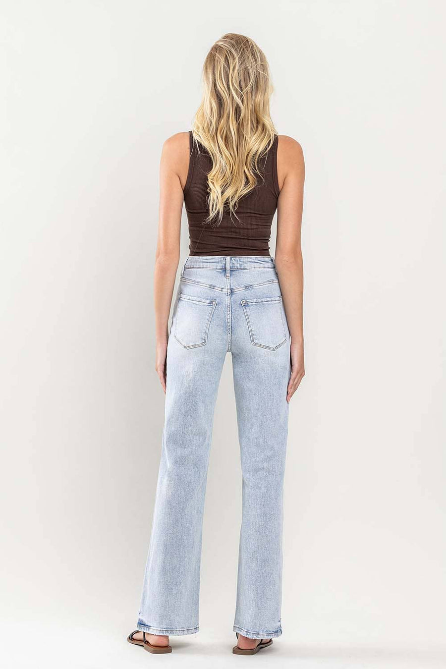 90'S VINTAGE SUPER HIGH RISE FLARE JEANS V3217: TENDER / 26