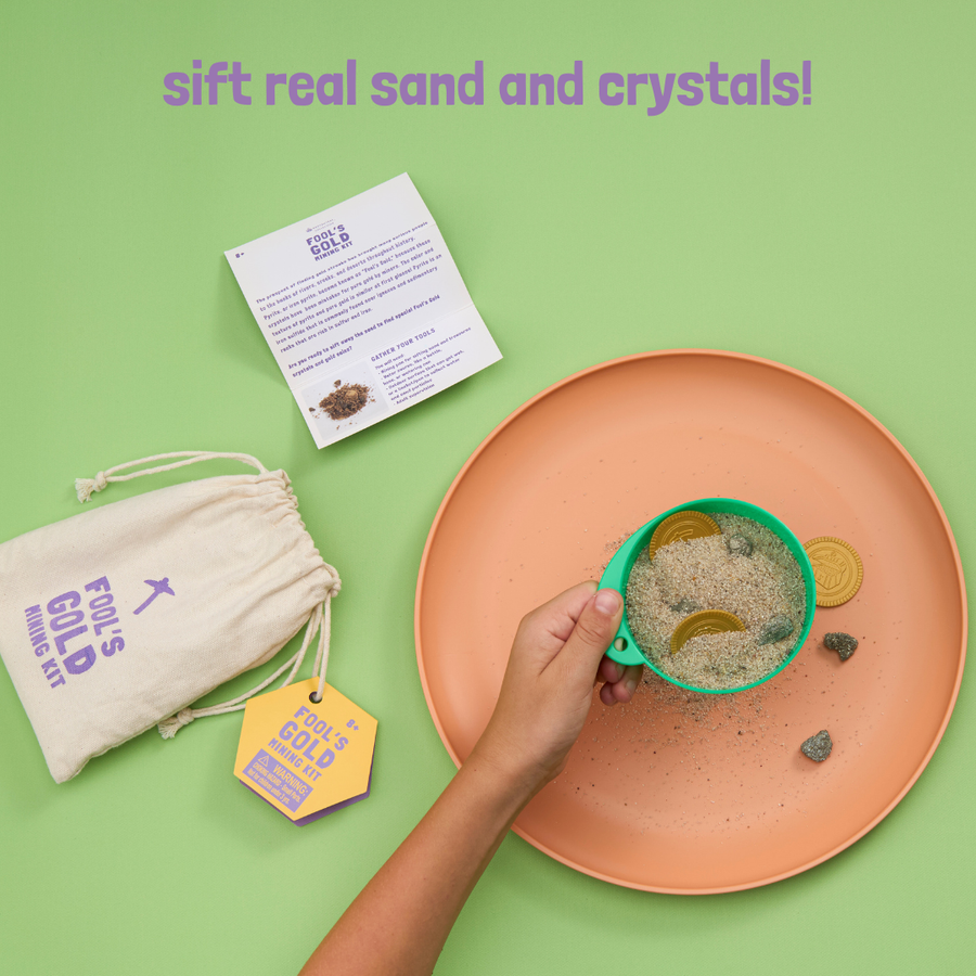 Fool's Gold Mining Kit - Sift Real Sand and Crystals!