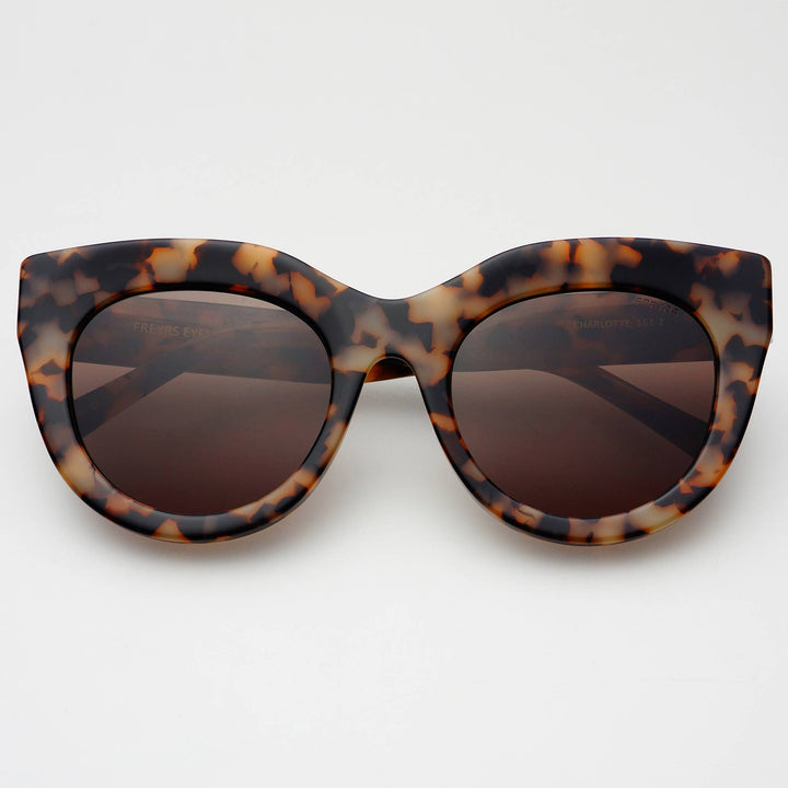 Charlotte Acetate Womens Cat Eye Sunglasses: Milky Tortoise