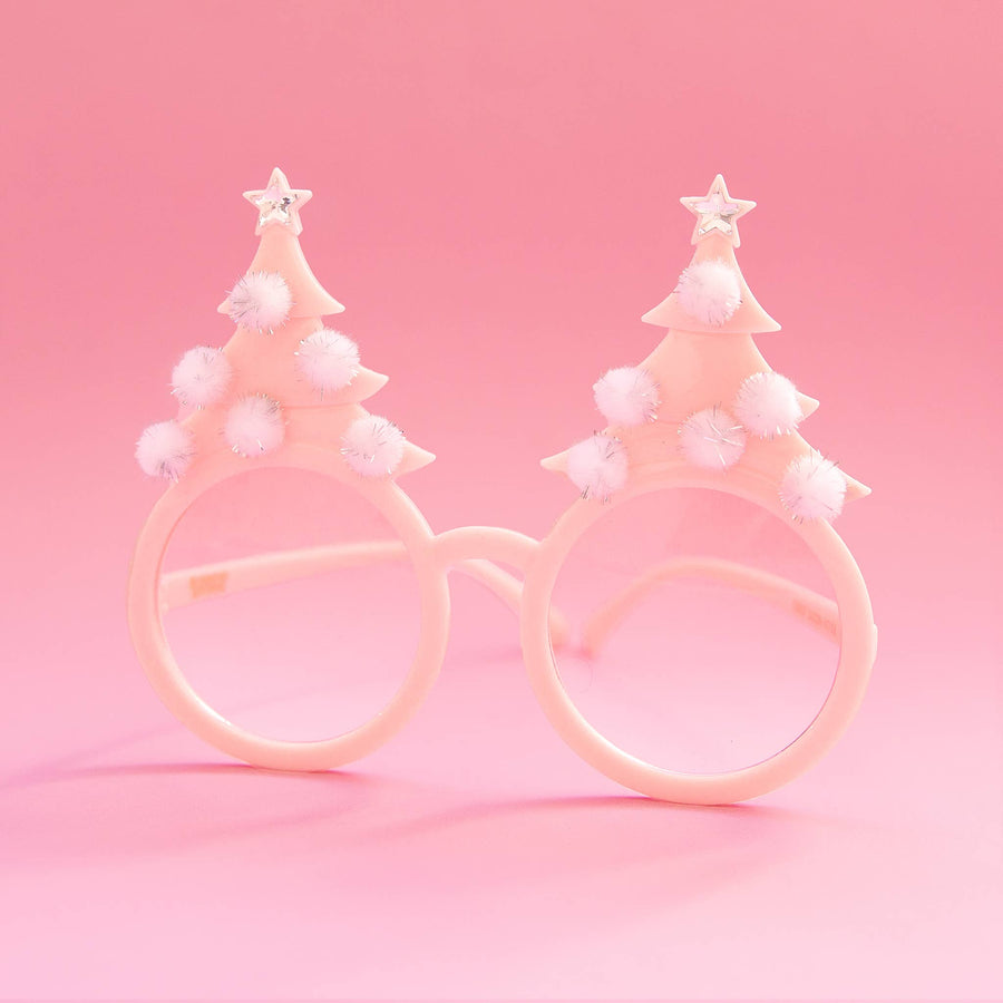 Christmas Tree Holiday Glasses | Pastel Pink