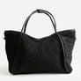 Solid Color Sherpa Shoulder Tote Bag