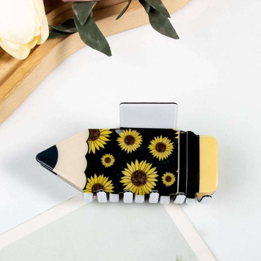 Fun School Pencil Hair Claw Clips