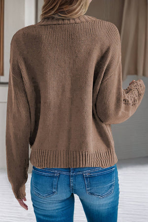 Open Knit Drop Shoulder Cardigan