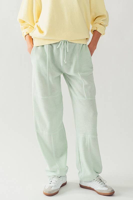 EXPOSED SEAM MINERAL WASH JOGGERS: MINT