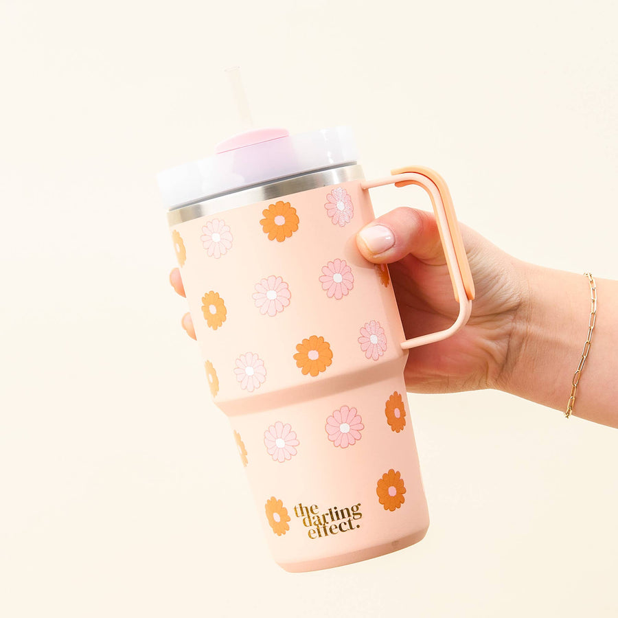 20 oz Mini On-The-Go-Darling Daisy Peach