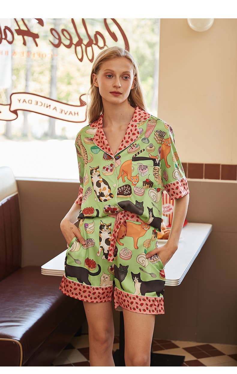 Dessert and Dog Print Pajamas